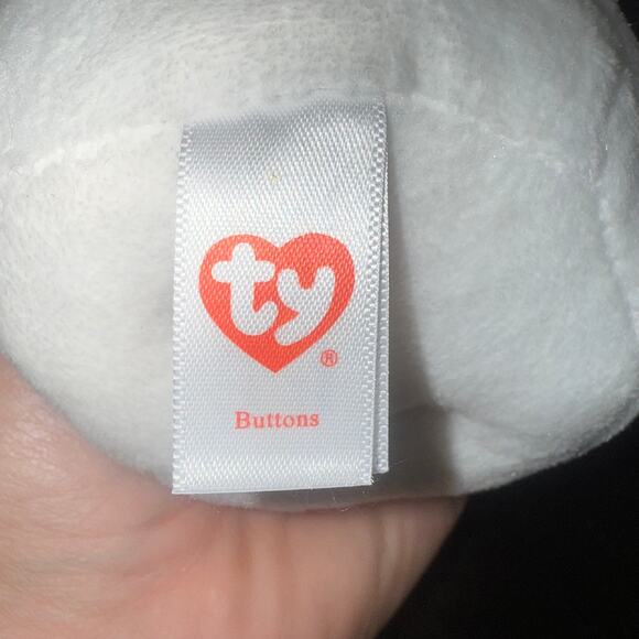 Vintage 2000s Ty Buttons Snowman Beanie Baby Plush EUC Collectible Holiday Decor - Picture 5 of 5